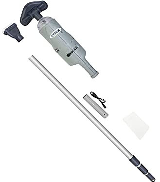 Intex 28620NP - Aspirapolvere Vacuum Ricaricabile per Piscine e Spa, con Asta 239 cm e due Teste Aspiratrici, Plastica, Grigio