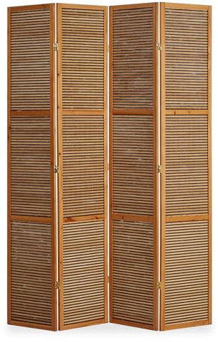 Homestyle4u Paravent Raumteiler in XL Größe, Bambus 4-teilig, Faltbar, 2m Höhe, Holz Braun, Sichtschutz Trennwand für Wohnzimmer
