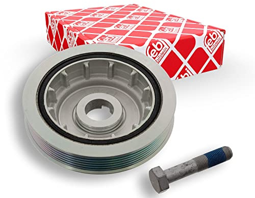 febi bilstein 47164 Riemenscheibe (entkoppelt) für Kurbelwelle, mit Schraube, 1 Stück | Kompatibel mit: CITROËN C5 III, C5 III Break, JAGUAR XF I, XF SPORTBRAKE, LAND ROVER DISCOVERY SPORT, LAND FREELANDER 2