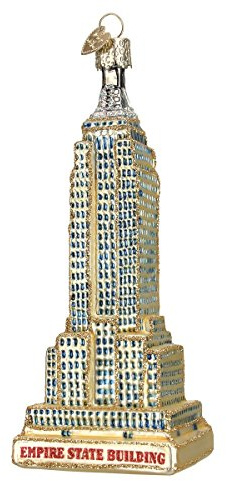 Old World Christmas Empire State Building Glass Blown Ornament for Christmas Tree, Handcrafted Holiday Decoration, Landmark Collection