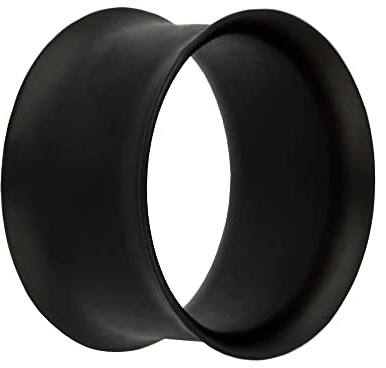 Treuheld® | Flesh Tunnel - SCHWARZ MATT in 9 Größen: 5-20mm (Double Flared Tunnel) kein Gewinde - Black Frosted | Piercing Ohr Plug - CHIRURGENSTAHL 316L Edel-Stahl - Fleshtunnel Tunnel-Schmuck