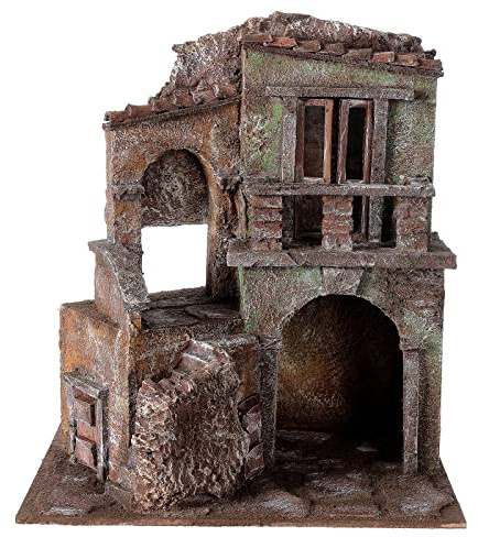 Holyart Haus mit Hütte 35x29x22cm für Krippe