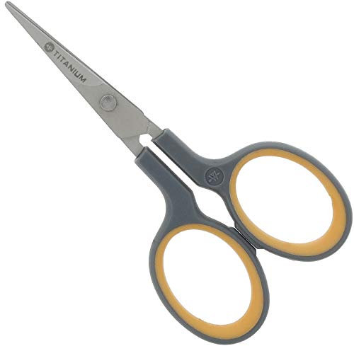 Westcott E-30440 00 4 inch Titanium Nitride Bonded Super Soft Grip Scissor, Straight - Grey/Yellow