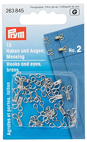 Prym 263845 Federhaken und Augen MS 2 silberfarbig