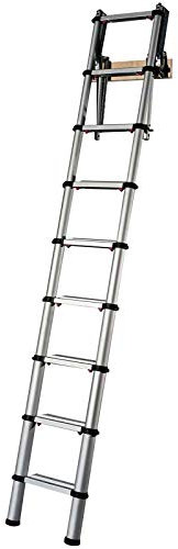 YOUNGMAN 301000 Telescopic Loft Ladder Aluminium 2.6 Metres / 8.53 Feet, Silver, 86 x 48 x 12 cm