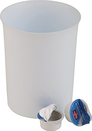 4 x Kunststoff Tischabfalleimer / Restabfalleimer / Tischrestebehälter, weiß | Höhe 14 cm (2,80 € / Stück)