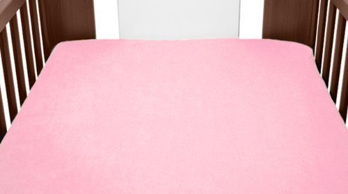 Terry Towelling Fitted Sheet 90x40 Mattress Nursery Baby Cot Cotbed Mattress Frotte (Light Pink)