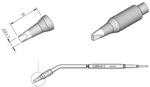 JBC C250413 Lötspitze für AL-2A, meißel