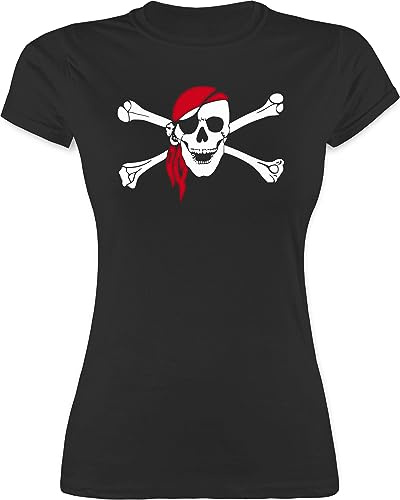 Shirtracer - Shirt Damen - Piraten & - Totenkopf Pirat mit Kopftuch I Toten Schädel I Skull