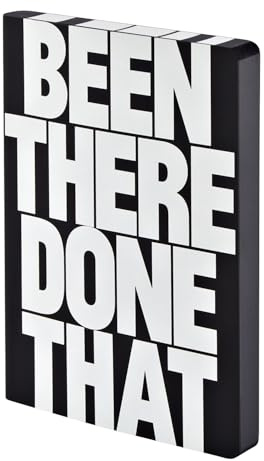 Nuuna Notizbuch A5+ Graphic L - Been There Done That, Leder schwarz