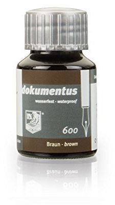 Rohrer & Klingner dokumentus braun, Dokumententinte 50ml Glasflakon