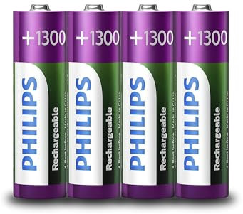 Philips Multi Life NiMH Pile AA Micro, 1300 mAh, Confezione da 4 Pezzi