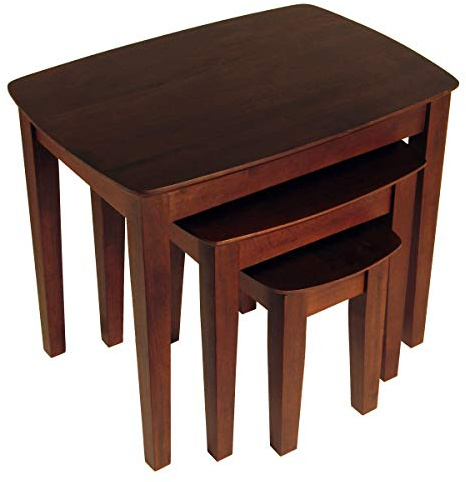 Winsome Bradley Nesting Tables, for Living Room, Walnut, Set of 3
