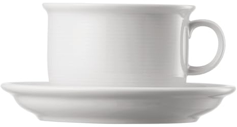 Thomas Trend 14765 Cappuccino-Tasse mit Untertasse, Porzellan, Weiß, 320 ml, 2-teilig