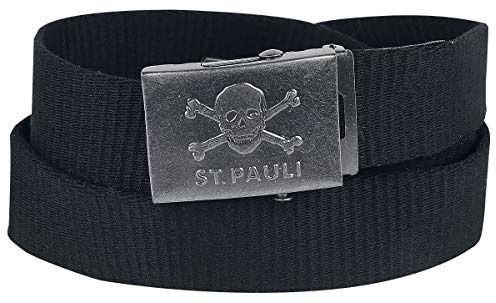 FC St. Pauli Totenkopf Unisex Gürtel schwarz 100% Polyester Fan-Merch, Fußball, Totenköpfe