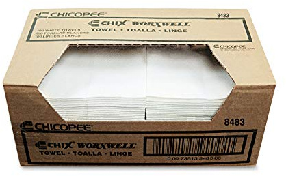 Chicopee 8483 Worxwell General Purpose Cloth Towel, 13 Width x 15 Length, White (Pack of 300)