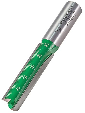 Trend CraftPro Fraise Droite Deux Flûtes, Queue de 1/2 Pouce, Diamètre de Coupe 12,7mm & Longueur de Coupe 50mm, Plaqué Carbure de Tungstène, C153SX1/2TC