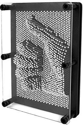 Global Gizmos 50350 Metal Pin Art Impression Toy/Fantastic Stocking Filler or Secret Santa Gift / 3D Fun Desktop Sculpture Gadget/Classic Retro Game / 18cm x 13cm