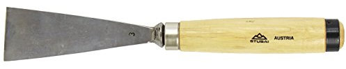 STUBAI Gerades Flacheisen Form 3 | 50 mm Klingenbreite | einseitig geschliffen | langes Heft 145 mm | Profi-Schnitzwerkzeug für feine Arbeiten und präzise Holzgestaltung