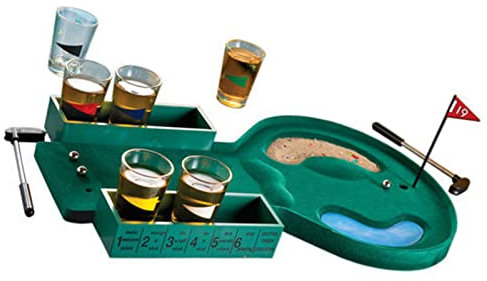 HEYCE Tabletop-Golfspiel - Unterhaltsames -Trinkspiel | Geschenke für Golf- und Weinliebhaber, lustiges Trinkspiel für Erwachsene, Minigolfplatz, geeignet für Schreibtische, Tische, Bars, Böden