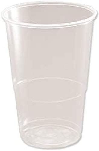 Plastic Half Pint Glass Clear (Pack of 50) 0510033, 250 milliliters