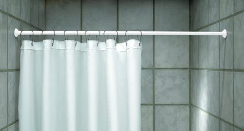 Hayrets Duschvorhangstange 160-300 cm Ausziehbar Weiß aus Aluminium, Gardinenstange-Teleskopstange ohne Schrauben und Bohren verstellbar für Dusche und Badewanne, Klemmstange-Duschstange