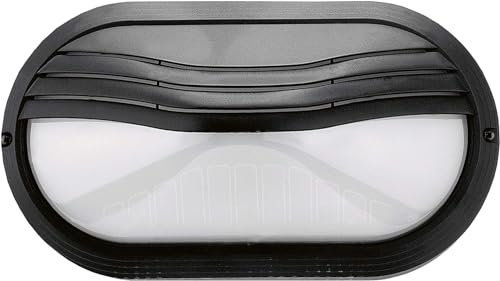 CRISTHER LIGHTING - Aplique de Pared Exterior PLAFF IP65 - Lámpara de Pared E27 hasta 42W - Plafón de Exterior en Termoplástico Negro con Difusor Opal - Iluminación para Terraza, Fachada o Jardín