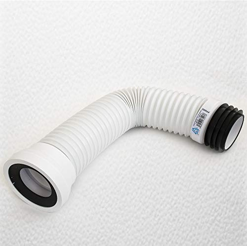 VIVA Long Flexible Connector Back To Wall Close Coupled Pan WC Toilet Waste 300-750 mm 110 mmt (FOR SALE TOILET PAN CONNECTOR) by E-PLUMB