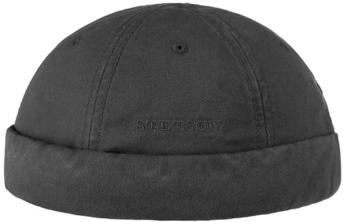 Stetson Ocala Calotta in Cotone calottina Berretto Estivo M/56-57 - Nero
