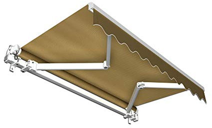 paramondo Gelenkarmmarkise Basic Balkonmarkise Sichtschutz für Terrasse, 250 x 150 cm (Breite x Ausfall), Braun Uni