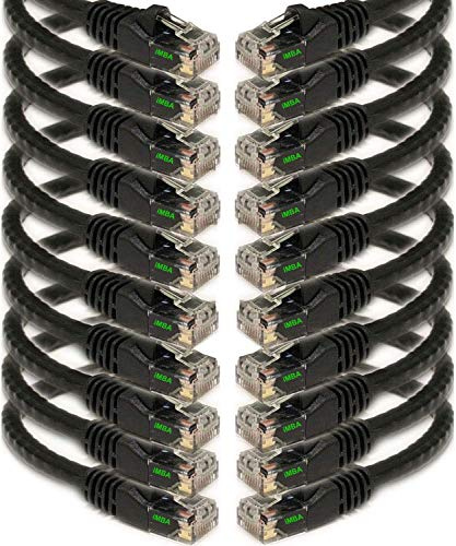 iMBAPrice 3' Cat5e Network Ethernet Patch Cable, 10 Pack, Black (IMBA-CAT5-03BK-10PK)