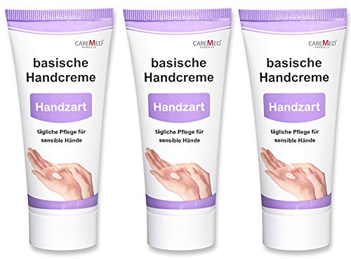 CareMed Handzart, basische Handcreme, Handpflegecreme für sensible Hände, 3x 75ml