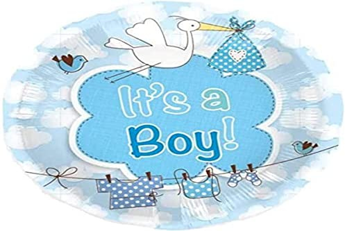 Folat Folienballon Geburt Ist a Boy Junge blau Heliumballon 43 cm Ballon