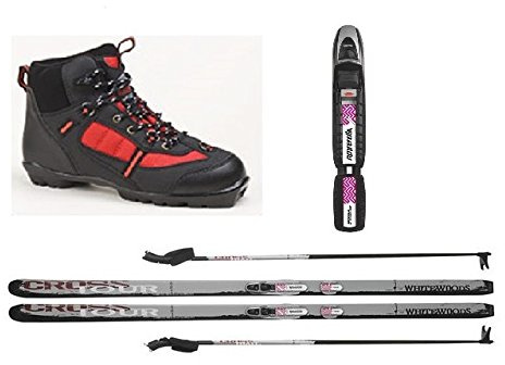 Whitewoods Junior NNN Cross Country Ski Package, 137cm - Skis, Bindings, Boots, Poles (35, 60-90 lbs.)