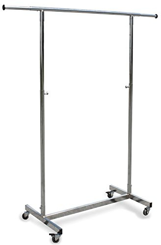 GERSO Reiserollständer höhenverstellbar 100-180cm Kleiderstange rollbar ausziehbar 98-135cm Kleiderständer auf Rollen Auszüge