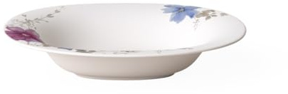 Villeroy & Boch Mariefleur Piatto Fondo Ovale, 24 x 21 cm, Porcellana Premium, Gris