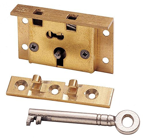 Rockler Half Mortise Heavy Duty Skeleton Key Lock - Solid Brass Mortise Set - Secure Lock for Trunks and Storage Chests - Ideal for Jewelry Boxes, Wooden Chests and Restoration Projects