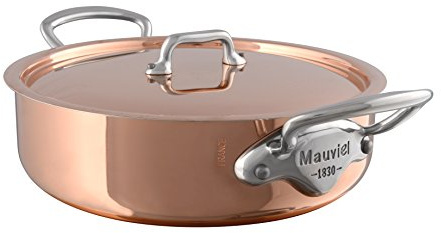 Mauviel1830 - M'héritage M'150s, tegame in rame con coperchio in rame, diametro 28 cm, 613029