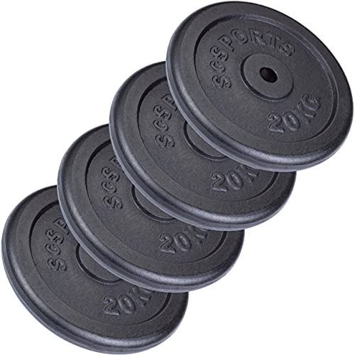 ScSPORTS® Hantelscheiben 30mm Set 2–120 kg aus Gusseisen, Gewichtsscheiben | Für Langhantel, Kurzhantel und SZ-Stange, Hantelscheibe für Krafttraining, Gewichte für Zuhause, Home Gym & Muskelaufbau