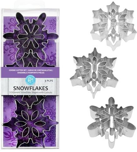 R&M International 1920 Snowflake Cookie Cutters with Interior Cut-Outs, 3 Assorted, 3-Piece Set