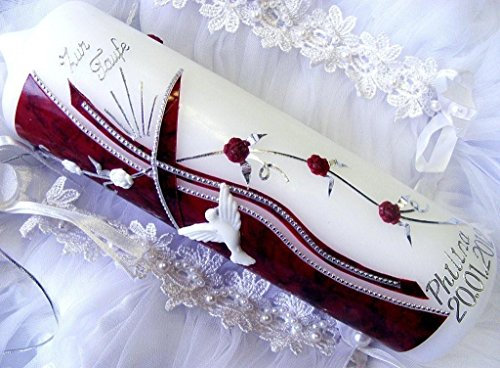 Cierge de baptême et de communion pour garçon et fille 250/70 mm VT-44 avec accessoires pour écrire soi-même