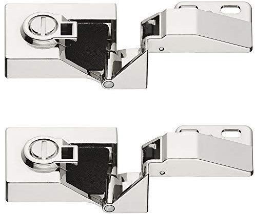 Gedotec Glastürscharnier Metall verchromt poliert | 2 Stück - Türscharnier für Möbel-Glastüren | Maße: (H x B) 600 x 450 mm | Öffnungswinkel 170° | Möbelscharnier für Eckanschlag | zum Anschrauben