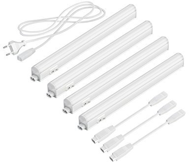 parlat LED Unterbau-Leuchten Rigel, je 31,3cm, je 397lm, warm-weiß, 4er Set