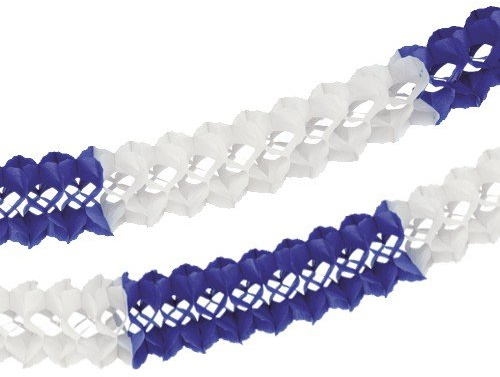 PAPSTAR Großraumgirlande, Papier Ø 16 cm 10 m blau/Weiss schwer entflammbar