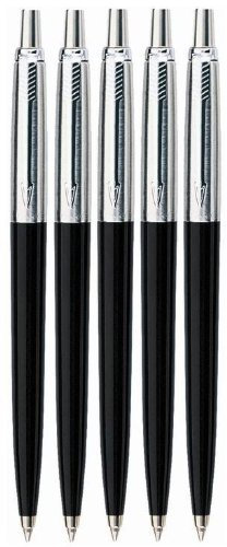 Parker Jotter Kugelschreiber, Schwarz, 5 Stück