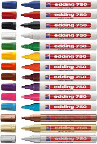 Edding 750 orange 10pièce (S) Paint Marker – Marker, Malerei (orange, weiß, 10 Stück (S))