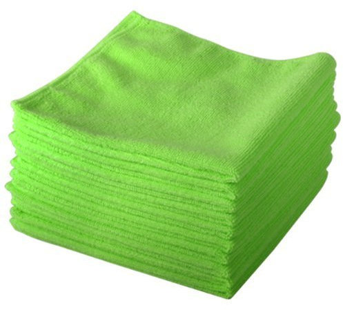 20 Pack of Green Microfibre Genuine Exel Brand Magic Cleaning Cloths. Chemical Free Cleaning. Anti Bacterial Microfiber Cloths for Amazing Smear Free Wiping.