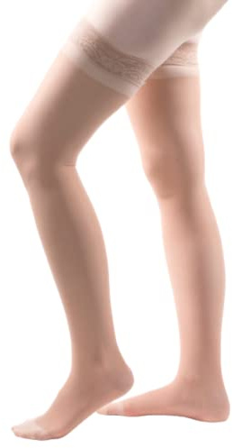 Allegro 15-20 mmHg Essential 4 Sheer Compression Hose - Comfortable, Thigh High, Closed Toe Support Stockings for Women