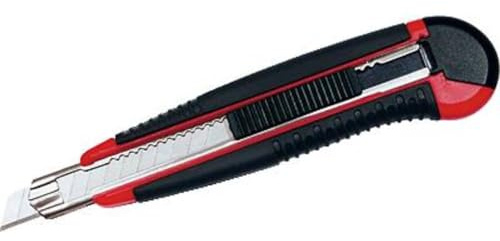Wedo 78409 Profi-Cutter Auto-Load (Klingenführung, aus Metall, 9 mm) rot/schwarz, 3 Stück