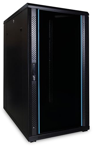 DSIT Baie de Serveur 22U avec Porte en Verre 600x800x1200mm (LXPXH) - Noir